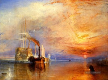  Seeschlachts Malerei - The Fighting Temeraire zerrte an ihren letzten Liegeplatz aufgebrochen Kriegsschiff Seeschlachts werden